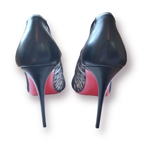 Christian Louboutin Black Dorissima Lace 100 Dentelle Pumps |Size: 38| - Picture 10 of 14